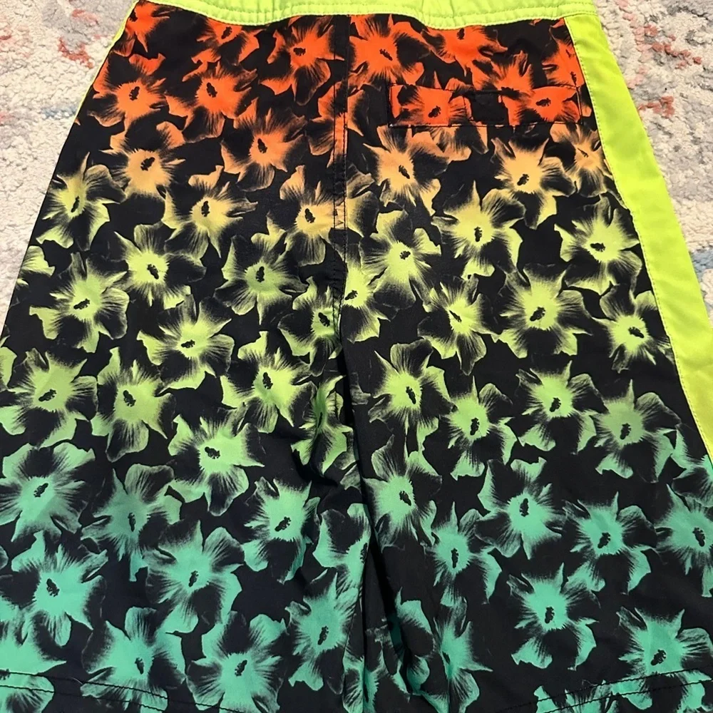 Wonder Nation Kids Swim Trunks - Neon Floral